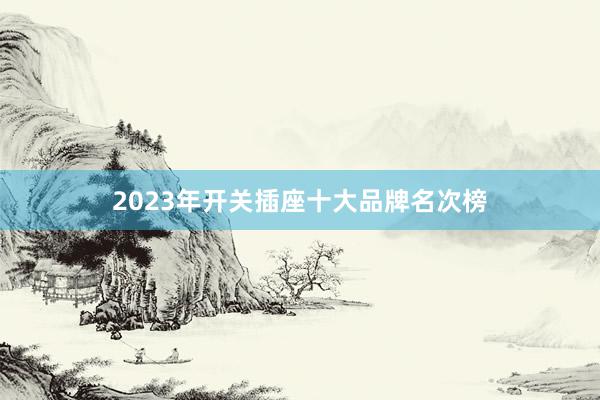 2023年开关插座十大品牌名次榜