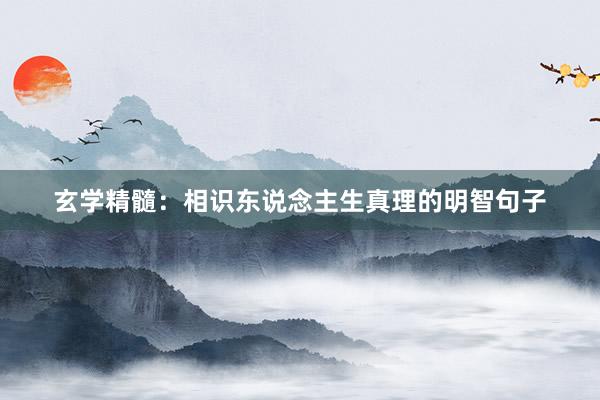 玄学精髓：相识东说念主生真理的明智句子